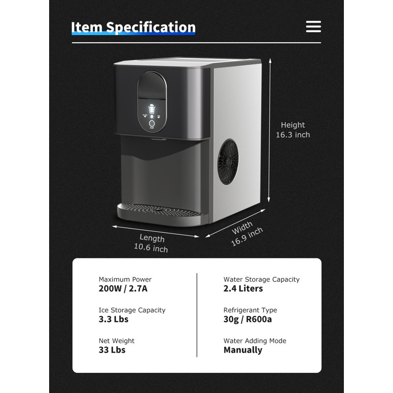 Northair 44 Lb. Daily Production Nugget Ice Portable Ice Maker